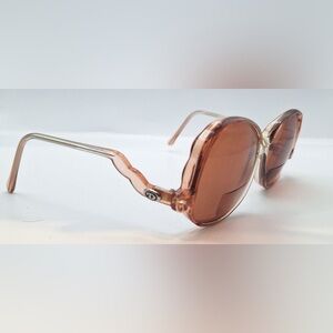 Vintage Diplomat Dawn Brown Translucent Round Sunglasses Frames Only
